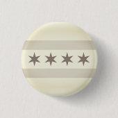 Badge Rond 2,50 Cm Drapeau de Chicago Noir (Devant)