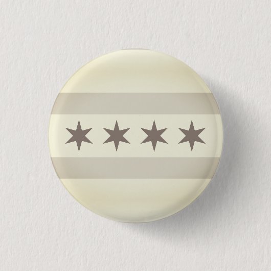 Badge Rond 2,50 Cm Drapeau de Chicago Noir (Devant)