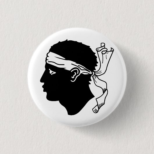 Badge Rond 2,50 Cm Drapeau de Corse (Devant)