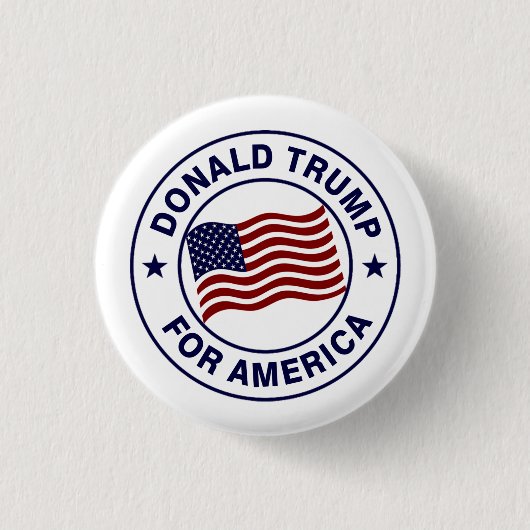 Badge Rond 2,50 Cm Drapeau de Donald Trump USA (Devant)