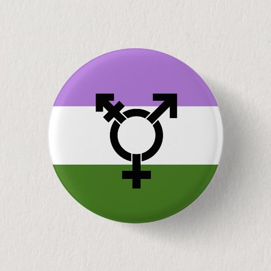 Badge Rond 2,50 Cm Drapeau de fierté genderqueer (Devant)