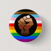 Badge Rond 2,50 Cm Drapeau de fierté POC de progrès LGBTQ+ (Devant)