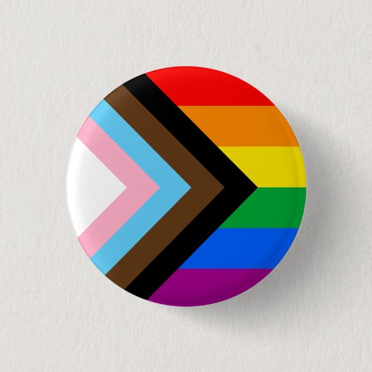 Badge Rond 2,50 Cm Drapeau de fierté progressiste LGBTQ+ (Devant)
