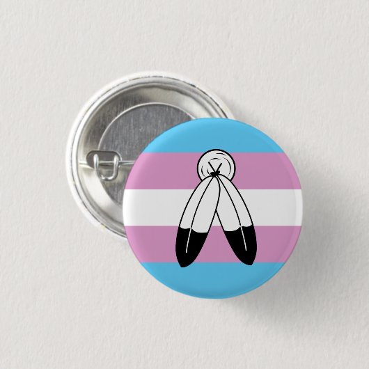 Badge Rond 2,50 Cm Drapeau de fierté trans bispirituel (Devant & derrière)
