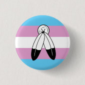 Badge Rond 2,50 Cm Drapeau de fierté trans bispirituel (Devant)
