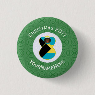 Badge Rond 2,50 Cm Drapeau de Hanukkah personnalisé d'ange noir baham