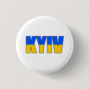Badge Rond 2,50 Cm Drapeau de Kiev Ukraine