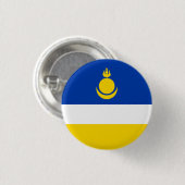 Badge Rond 2,50 Cm Drapeau de la Buryatia patriotique (Devant & derrière)