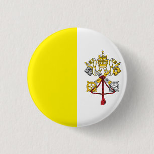 Badge Rond 2,50 Cm Drapeau de la Cité du Vatican