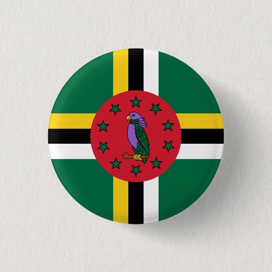 Badge Rond 2,50 Cm Drapeau de la Dominique (Devant)