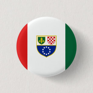 Badge Rond 2,50 Cm Drapeau de la Fédération de Bosnie