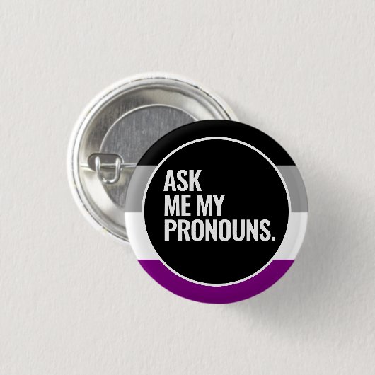 Badge Rond 2,50 Cm Drapeau de la fierté asexuelle (Devant & derrière)
