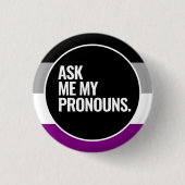 Badge Rond 2,50 Cm Drapeau de la fierté asexuelle (Devant)