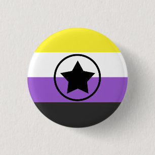 Badge Rond 2,50 Cm Drapeau de la fierté non binaire/Enby avec une é