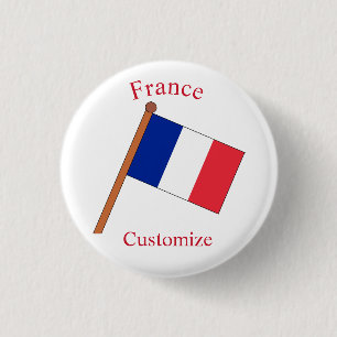 Badge Rond 2,50 Cm Drapeau de la France Thunder_Cove