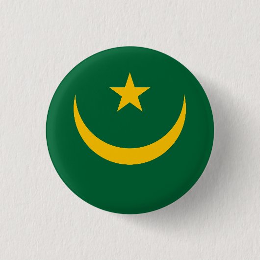 Badge Rond 2,50 Cm Drapeau de la Mauritanie (Devant)