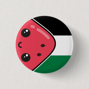 Badge Rond 2,50 Cm Drapeau de la Palestine mignonne avec Palestin san