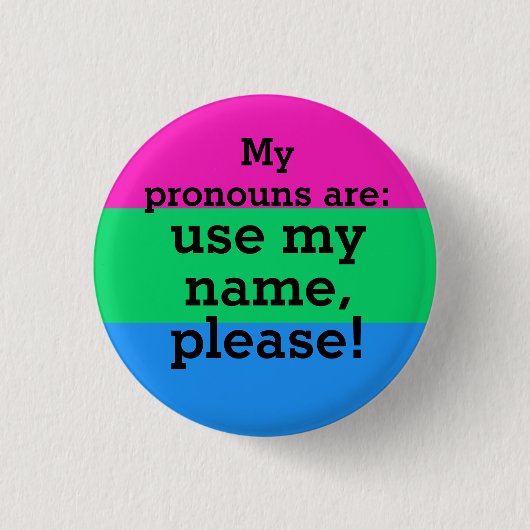 Badge Rond 2,50 Cm Drapeau de la polysexualité avec Utiliser mon nom, (Devant)