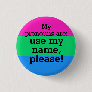 Badge Rond 2,50 Cm Drapeau de la polysexualité avec Utiliser mon nom,