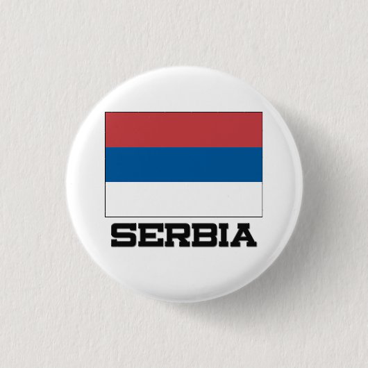 Badge Rond 2,50 Cm Drapeau de la Serbie (Devant)