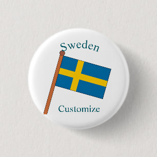 Badge Rond 2,50 Cm Drapeau de la Suède Thunder_Cove