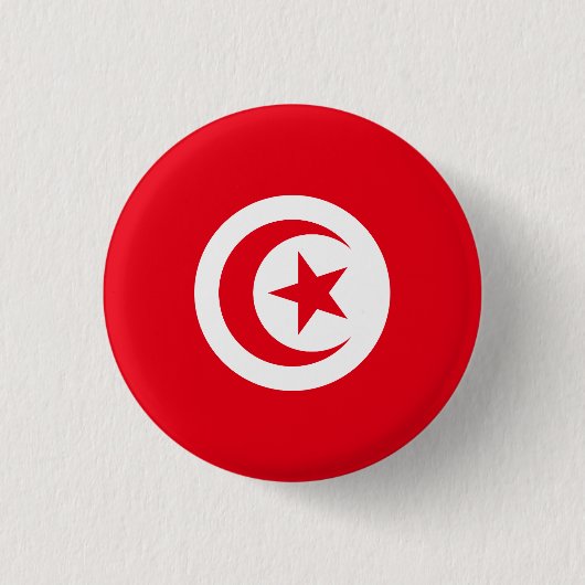 Badge Rond 2,50 Cm Drapeau de la Tunisie (Devant)