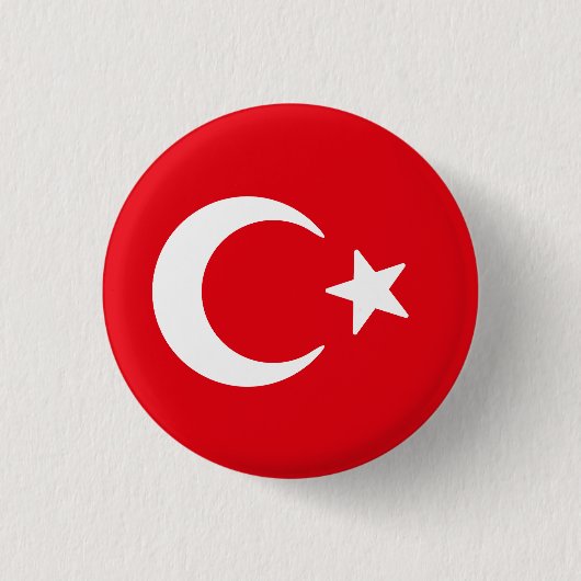 Badge Rond 2,50 Cm Drapeau de la Turquie (Devant)