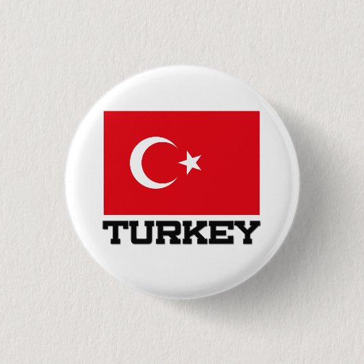 Badge Rond 2,50 Cm Drapeau de la Turquie (Devant)