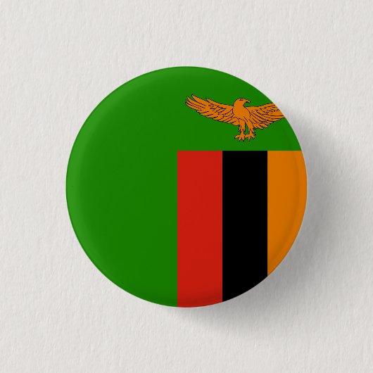 Badge Rond 2,50 Cm Drapeau de la Zambie (Devant)