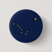Badge Rond 2,50 Cm Drapeau de l'Alaska (Devant)