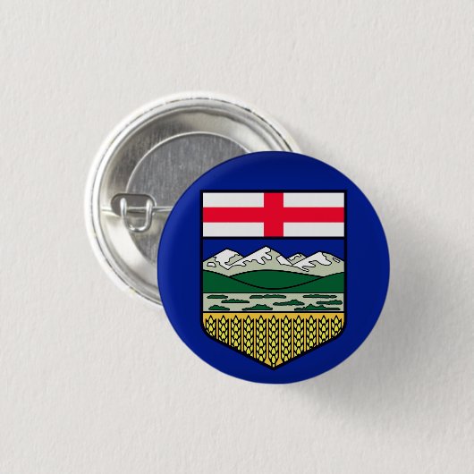 Badge Rond 2,50 Cm Drapeau de l'Alberta - CANADA (Devant & derrière)