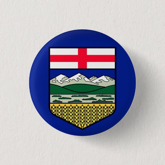 Badge Rond 2,50 Cm Drapeau de l'Alberta - CANADA (Devant)