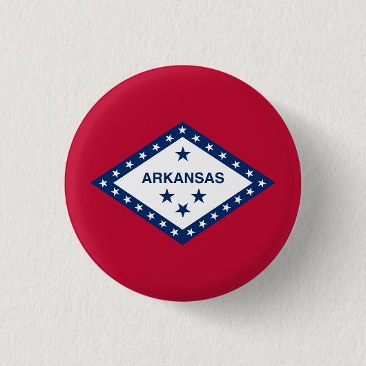 Badge Rond 2,50 Cm Drapeau de l'Arkansas (Devant)