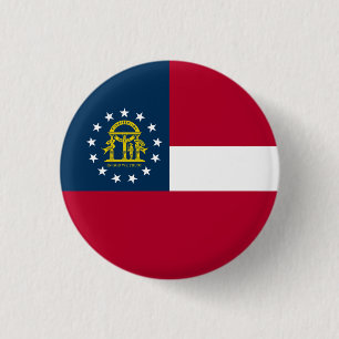 Badge Rond 2,50 Cm Drapeau de l'État de Géorgie