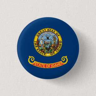 Badge Rond 2,50 Cm Drapeau de l'État de l'Idaho