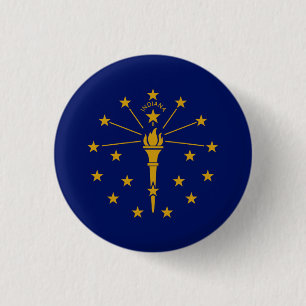 Badge Rond 2,50 Cm Drapeau de l'État de l'Indiana