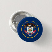 Badge Rond 2,50 Cm Drapeau de l'État de l'Utah (Devant & derrière)