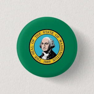 Badge Rond 2,50 Cm Drapeau de l'État de Washington États-Unis
