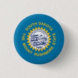 Badge Rond 2,50 Cm Drapeau de l'État du Dakota du Sud