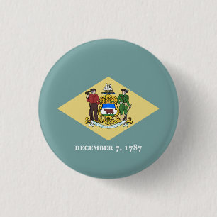 Badge Rond 2,50 Cm Drapeau de l'État du Delaware
