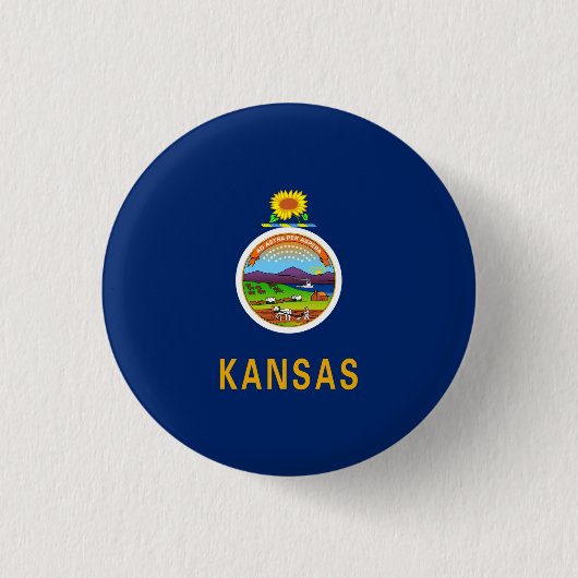 Badge Rond 2,50 Cm Drapeau de l'État du Kansas (Devant)