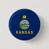 Badge Rond 2,50 Cm Drapeau de l'État du Kansas (Devant)
