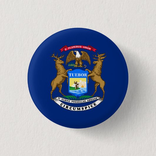 Badge Rond 2,50 Cm Drapeau de l'État du Michigan (Devant)
