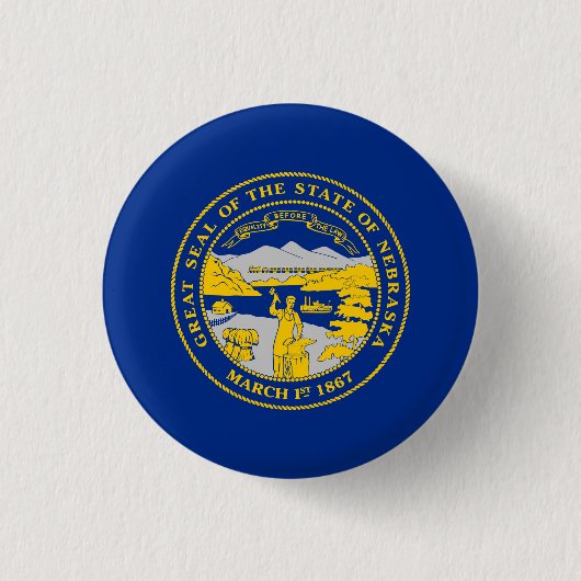Badge Rond 2,50 Cm Drapeau de l'État du Nebraska (Devant)