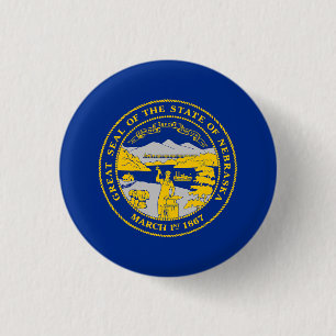 Badge Rond 2,50 Cm Drapeau de l'État du Nebraska