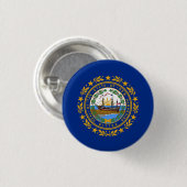 Badge Rond 2,50 Cm Drapeau de l'État du New Hampshire (Devant & derrière)