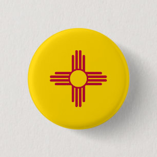 Badge Rond 2,50 Cm Drapeau de l'État du Nouveau-Mexique