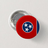 Badge Rond 2,50 Cm Drapeau de l'État du Tennessee (Devant & derrière)