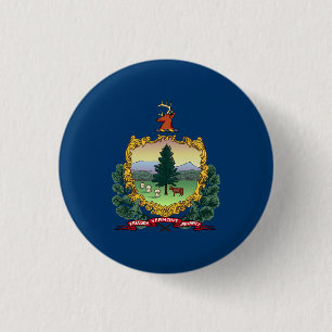 Badge Rond 2,50 Cm Drapeau de l'État du Vermont