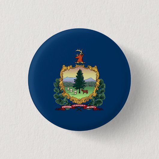 Badge Rond 2,50 Cm Drapeau de l'État du Vermont (Devant)